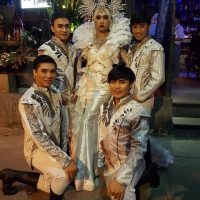 Ram Bar Show Chiang Mai - gay gous in white and sequins