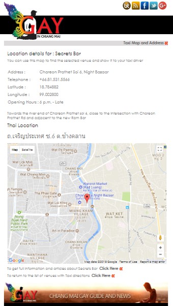 Chiang Mai Gay News - sample taxi page screenshot