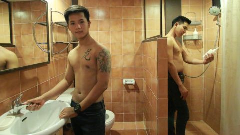 cute bathroom boys at club one seven chiang mai
