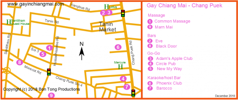 Chiang Mai Gay Map - Chang Puek December 2018