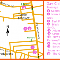 Chiang Mai Gay Map - Chang uek and Santitham November 2019
