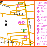 Chiang Mai Gay Map - Chang Puek and Santitham Feb 2020