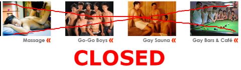 Chiang Mai Gay Bars - Closed for COVID-19 Banner