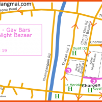 Chiang Mai Gay Map - Night Bazaar February 2022